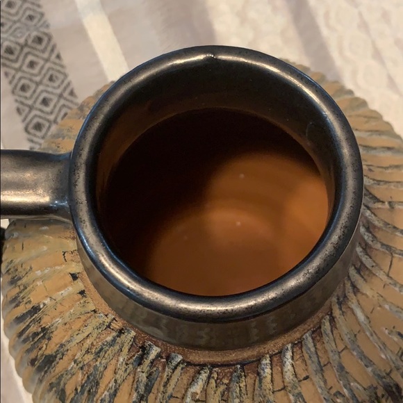 Metallic handle pitcher John pottery stripe jug - Picture 4 of 6